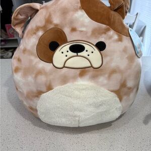 Squishmallows Brown and Cream Bulldog Stuffed Animal